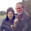 Elderly couple stopped for dark car windows