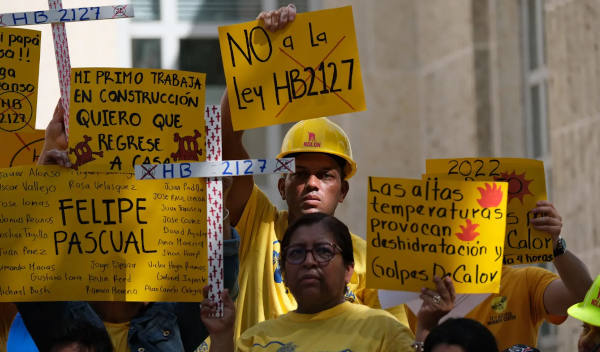 “We are Dying:” Houston Workers Protest New Law Removing Water Requirements