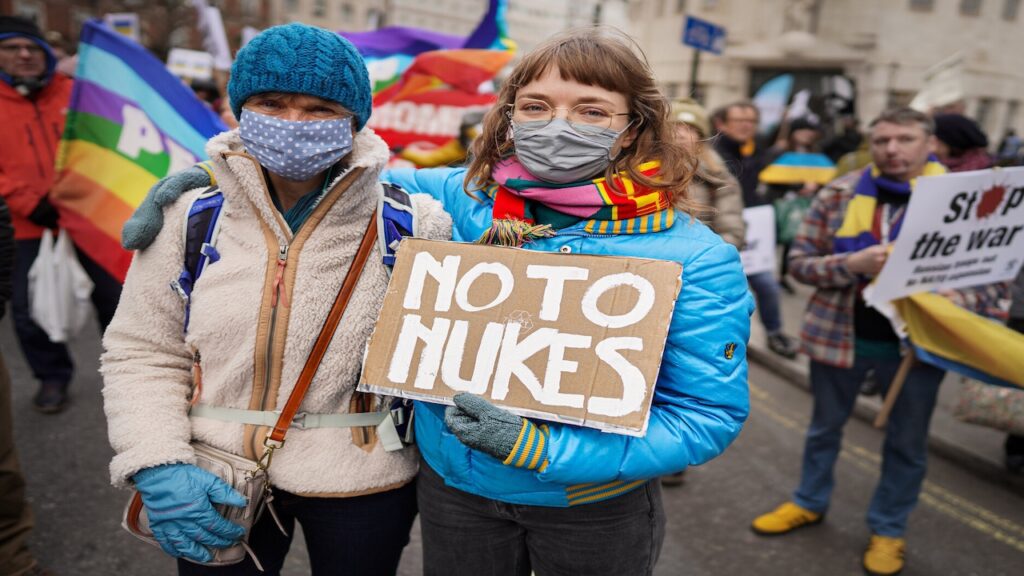 No Nukes sign peace demonstration