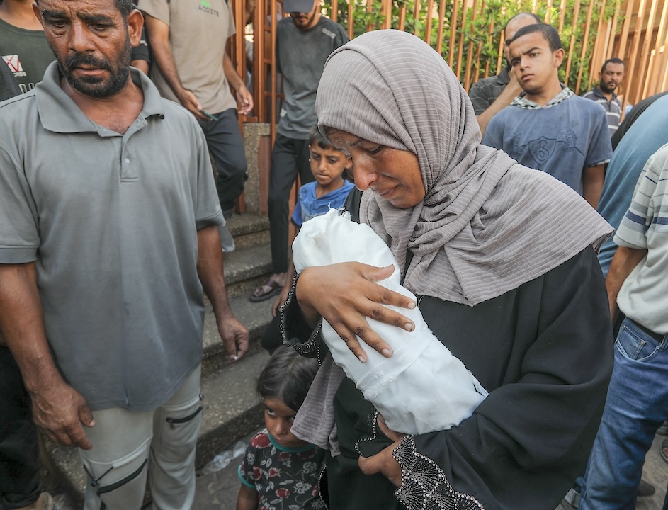 Funeral for child who died of starvation in Gaza