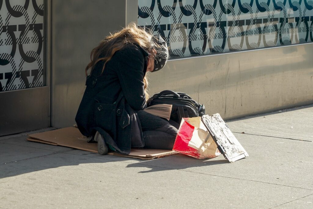homeless woman, NY
