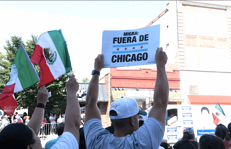 People celebrate Mexican Independence Day in Little Village, Chicago despite threatening ICE presence in the city.