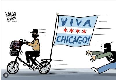 Delivery man outrides ICE trying to kidnap him on Chicago streets.