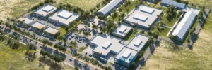A conceptual rendering of Utah’s planned homeless services campus north of Salt Lake City, published on September 3, 2025. / Image from the Utah Office of Homeless Services