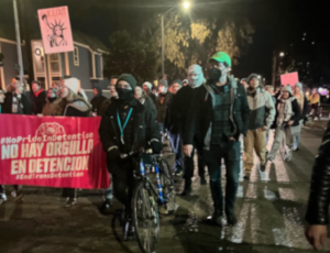 In Sacramento protestors rally and march on the evening of the ICE murder of Renee Good. Photo/Cathleen Williams