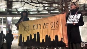 Marchers fill the streets of downtown Sacramento protesting the murder of Renee Good. Photo/Cathleen Williams
