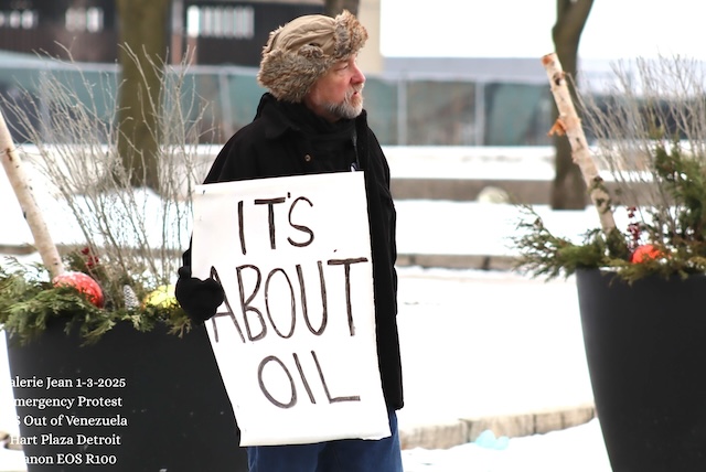 demonstration against intervention in Venezuela, Detroit