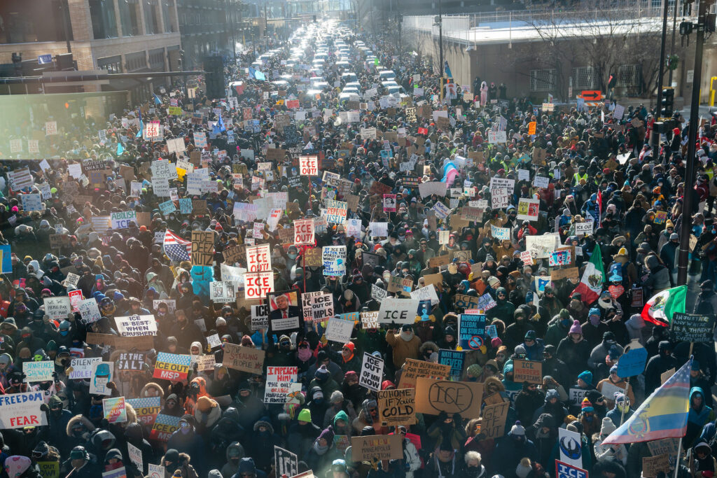 minneapolis anti-ICE march photo for tribunal of conscience story