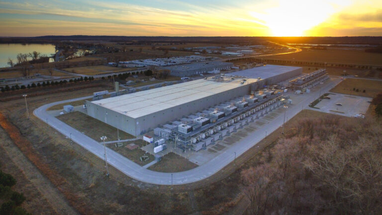 aerial photo of data center in Iowa