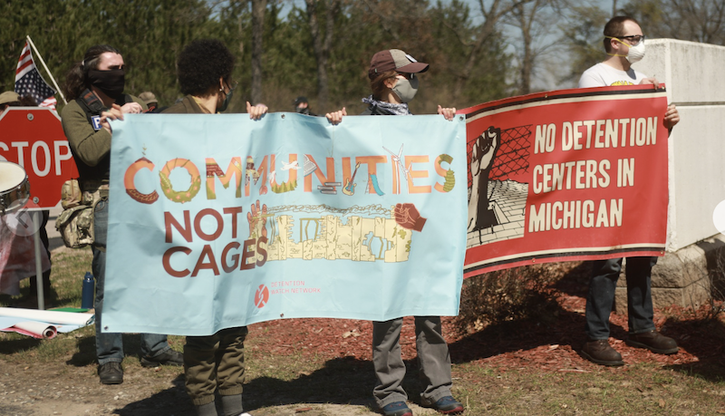 Protesters outside ICE Northwest Processing Center