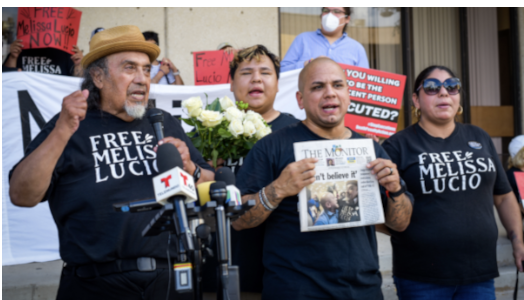Leno Rose-Avila celebrates announcement of Lucio’s stay of execution, in front of the Texas Capitolio.Photo / Death Penalty Action